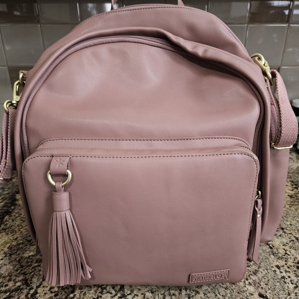 Skip Hop Pink Backpack with Gold Accents